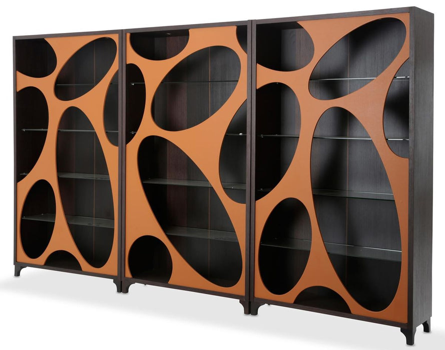 Aico 21 Cosmopolitan Curio Side Cabinet in Orange/Umber