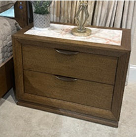 AICO Furniture Portrait Large Nightstand with LED Lights in Sienna Brown image