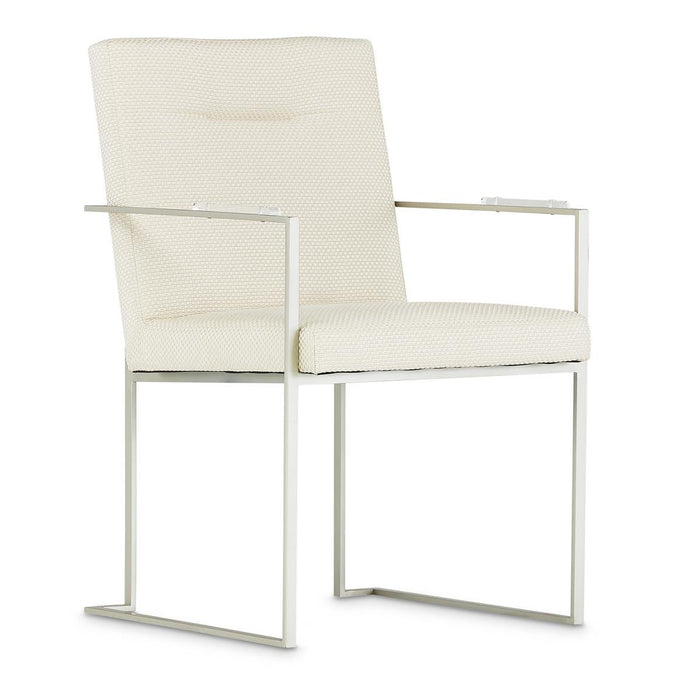 AICO Laguna Ridge Arm Chair (Set of 2) in Brushed Silver image