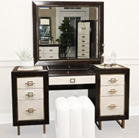 AICO Furniture Belmont Place Vanity (Complete) in Espresso image