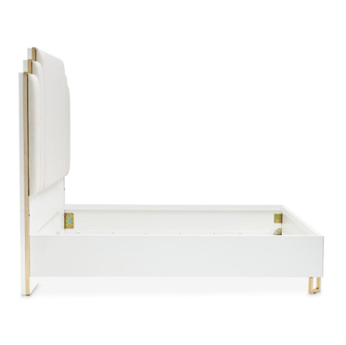 AICO Furniture Palm Gate Queen Platform Bed in Cloud White