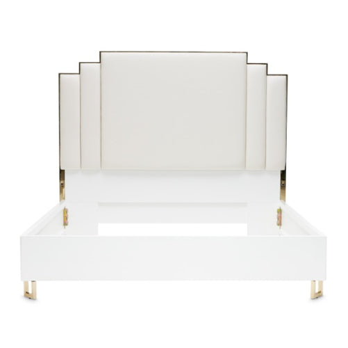 AICO Furniture Palm Gate Queen Platform Bed in Cloud White