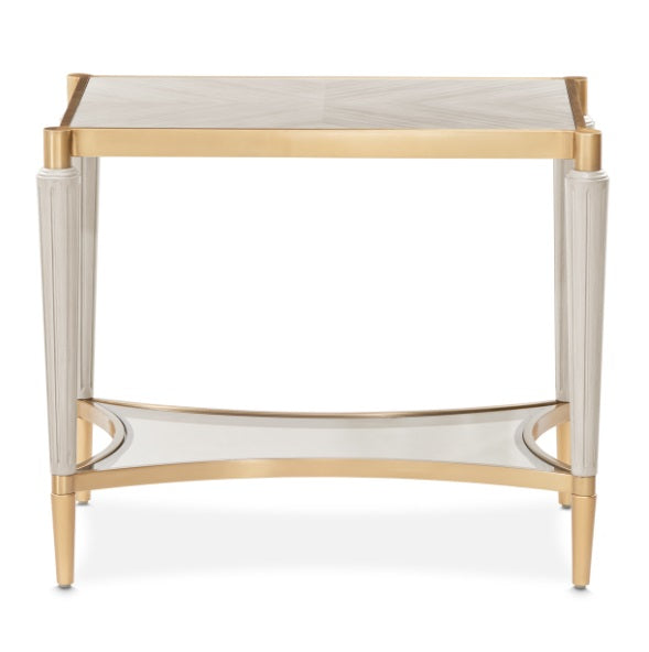 AICO Furniture St.Charles End Table in Dove Gray