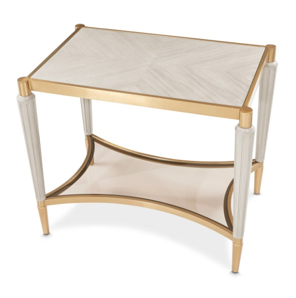 AICO Furniture St.Charles End Table in Dove Gray