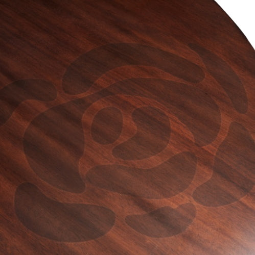 AICO Furniture Camellia Field Round Dining Table in Warm Pecan
