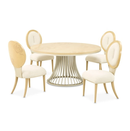 AICO Furniture Camellia Field Round Dining Table in Caramel