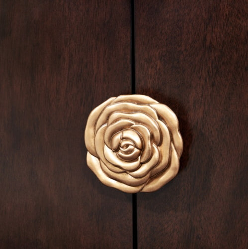 AICO Furniture Camellia Field Media Cabinet in Warm Pecan