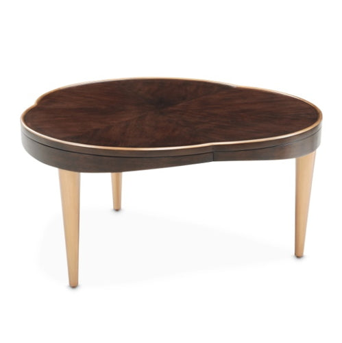 AICO Furniture Camellia Field Cocktail Table in Warm Pecan