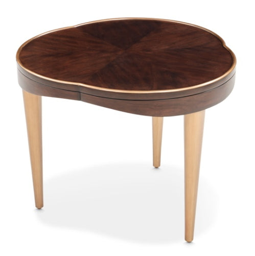 AICO Furniture Camellia Field End Table in Warm Pecan