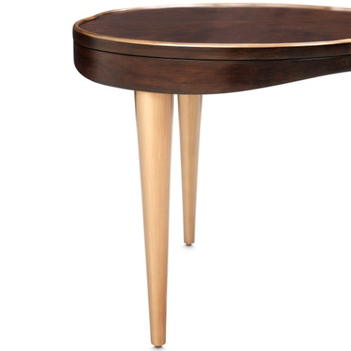 AICO Furniture Camellia Field End Table in Warm Pecan