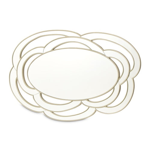 AICO Furniture Camellia Field Wall Mirror in Warm Pecan image