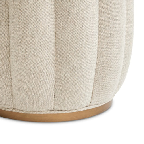 AICO Furniture Camellia Field Round Bench in Warm Pecan