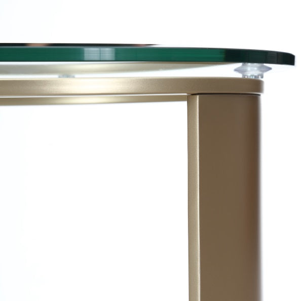 AICO Furniture Houston Chairside Table in Brushed Gold