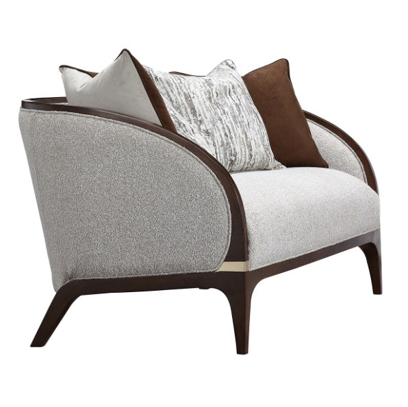 AICO Furniture Houston Loveseat Pebble in Walnut