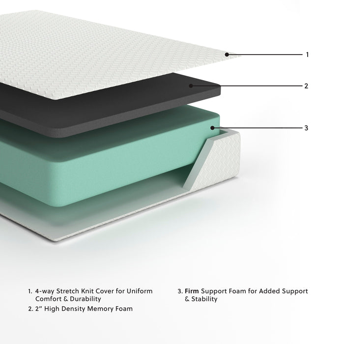 Chime 12 Inch Memory Foam Mattress in a Box - BWO Furniture & Mattresses