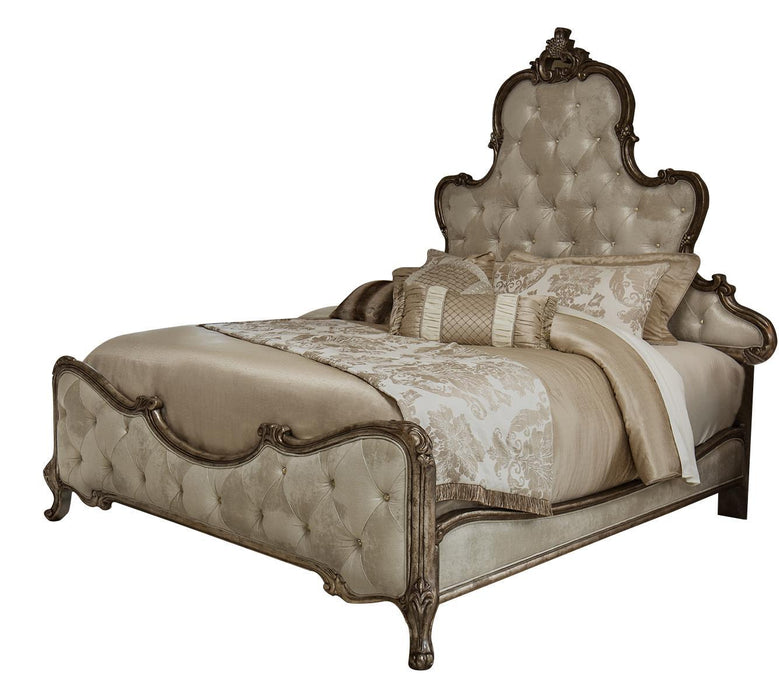 Platine de Royale Queen Panel Bed in Antique Platinum 09000QNPL3-101