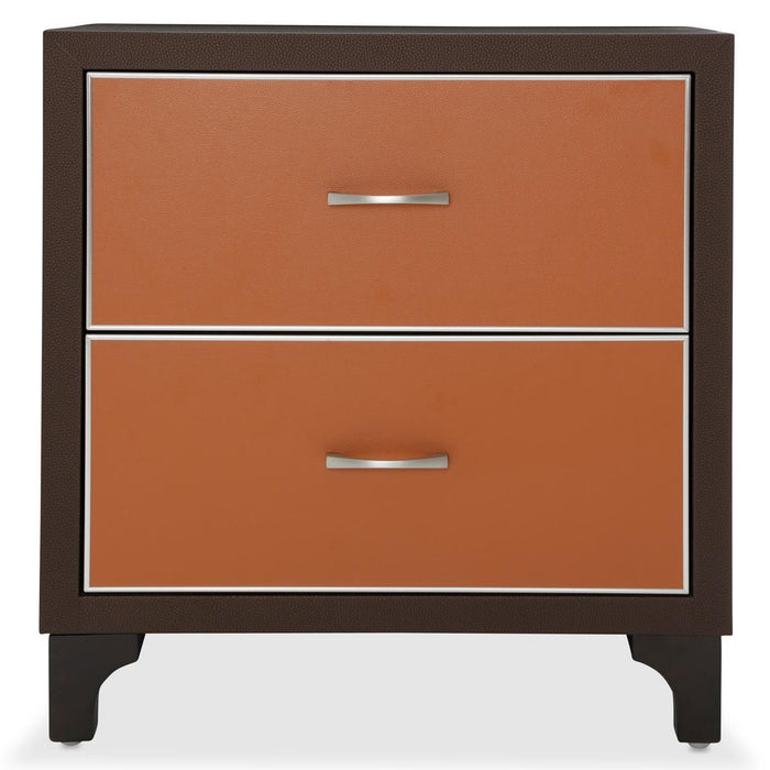 21 Cosmopolitan 2 Drawer Nightstand in Orange/Umber