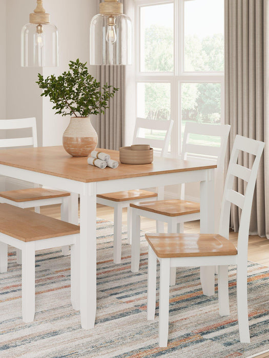 Gesthaven Dining Table with 4 Chairs and Bench (Set of 6) - BWO Furniture & Mattresses