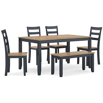 Gesthaven Dining Table with 4 Chairs and Bench (Set of 6) - BWO Furniture & Mattresses