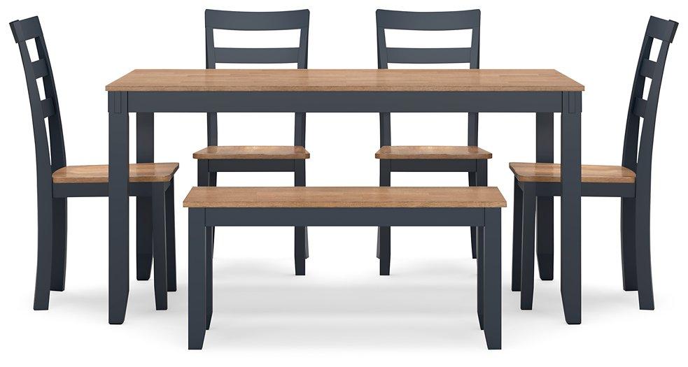 Gesthaven Dining Table with 4 Chairs and Bench (Set of 6) - BWO Furniture & Mattresses