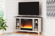 Dorrinson Corner TV Stand with Electric Fireplace - BWO Furniture & Mattresses