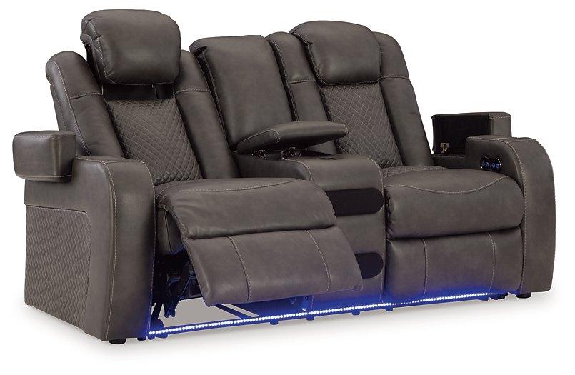 Fyne-Dyme Power Reclining Loveseat with Console - BWO Furniture & Mattresses