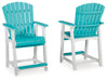 Eisely Outdoor Counter Height Bar Stool (Set of 2) - BWO Furniture & Mattresses