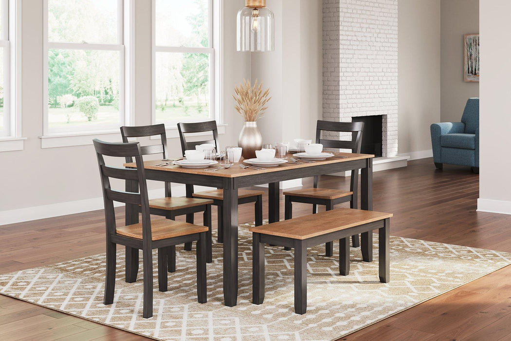 Gesthaven Dining Table with 4 Chairs and Bench (Set of 6) - BWO Furniture & Mattresses