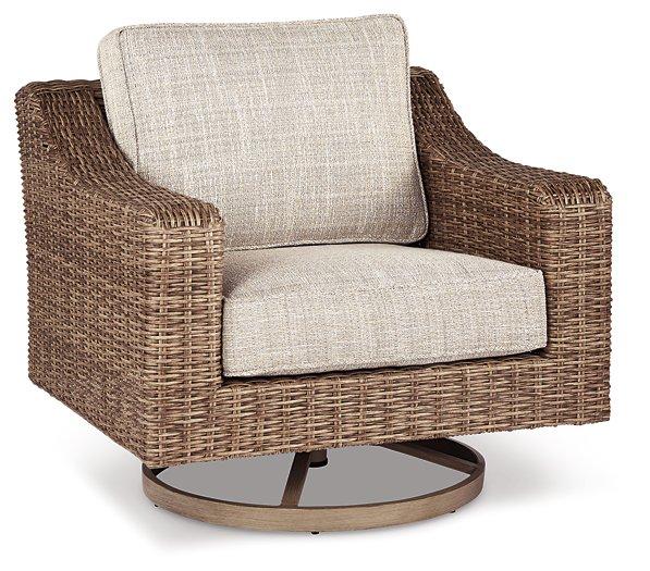 Beachcroft Outdoor Swivel Lounge with Cushion - BWO Furniture & Mattresses
