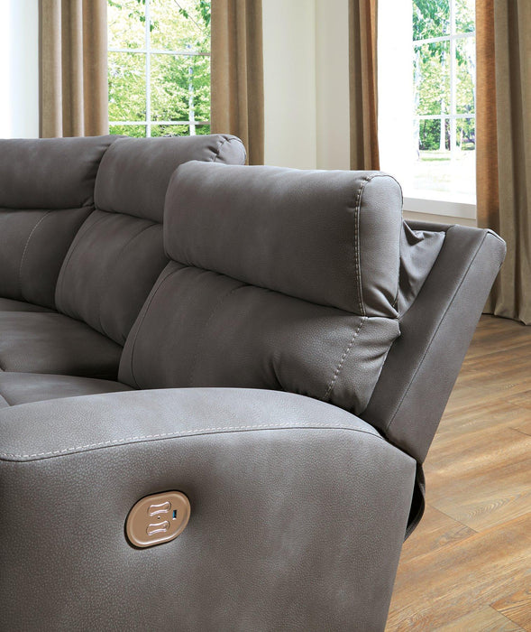 Next-Gen DuraPella Power Reclining Sectional Loveseat with Console - BWO Furniture & Mattresses