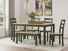 Gesthaven Dining Table with 4 Chairs and Bench (Set of 6) - BWO Furniture & Mattresses