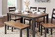 Gesthaven Dining Table with 4 Chairs and Bench (Set of 6) - BWO Furniture & Mattresses