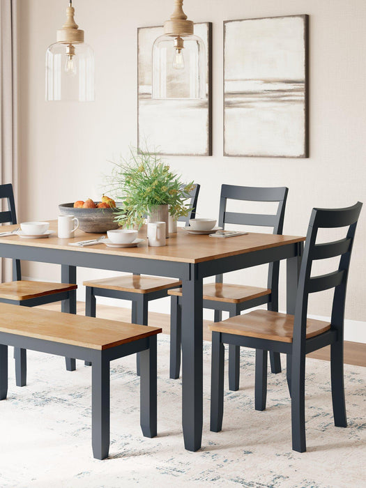 Gesthaven Dining Table with 4 Chairs and Bench (Set of 6) - BWO Furniture & Mattresses