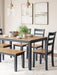 Gesthaven Dining Table with 4 Chairs and Bench (Set of 6) - BWO Furniture & Mattresses