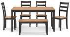 Gesthaven Dining Table with 4 Chairs and Bench (Set of 6) - BWO Furniture & Mattresses