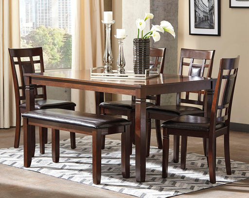 Bennox Dining Table and Chairs with Bench (Set of 6) - BWO Furniture & Mattresses