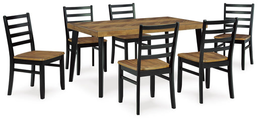 Blondon Dining Table and 6 Chairs (Set of 7) - BWO Furniture & Mattresses