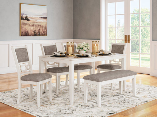 Erinberg Dining Table and 4 Chairs and Bench (Set of 6) - BWO Furniture & Mattresses