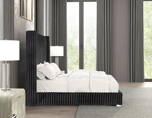 Cadwell E.King, Queen, & Full Bed White, Gray, & Black