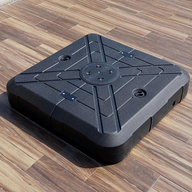 Fida 8 Ft Square Umbrella w/ Double Top + 37" Large Base - BWO Furniture & Mattresses