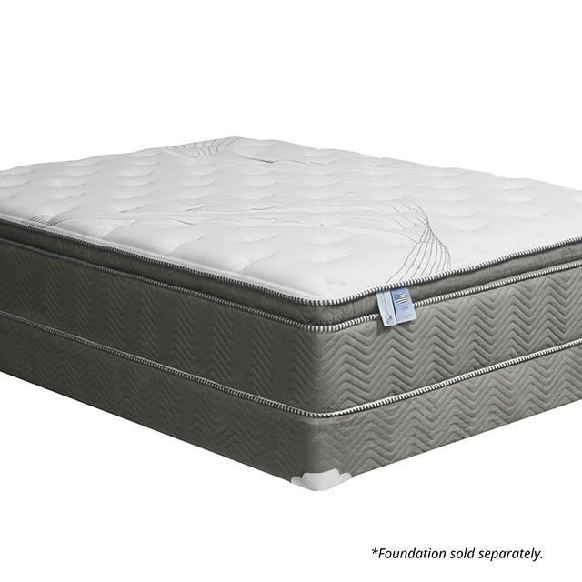 STORMIN White/Gray 13" Euro Pillow Top Mattress, Queen - BWO Furniture & Mattresses