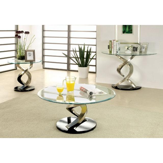 NOVA Satin Plated/Black Coffee Table image