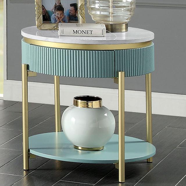 KOBLENZ End Table, Light Teal image