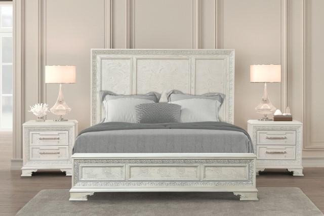 Stella Mia E.King & Queen Bed White & White