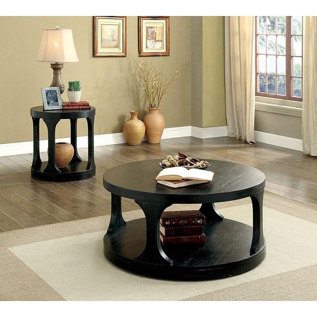 Carrie Antique Black End Table image