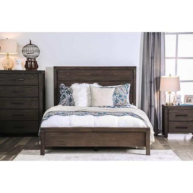 Rexburg Wire-Brushed Rustic Brown E.King Bed