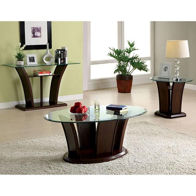 MANHATTAN IV Dark Cherry Sofa Table, Brown Cherry