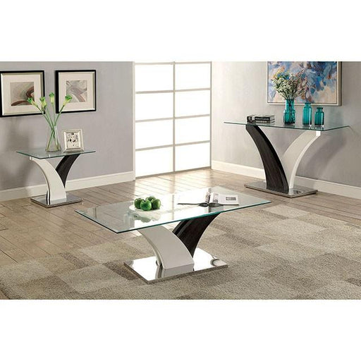 SLOANE White/Dark Gray/Chrome Sofa Table image