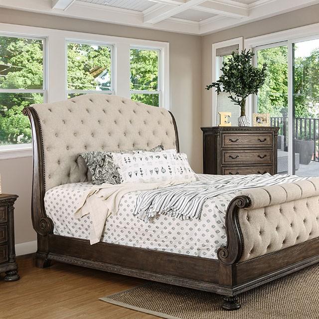 LYSANDRA Beige/Rustic Natural Tone Cal.King Bed