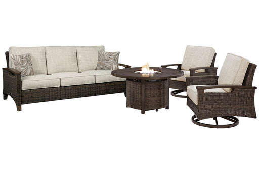 Paradise Trail Outdoor Sofa, Lounge Chairs and Fire Pit Table - BWO Furniture & Mattresses